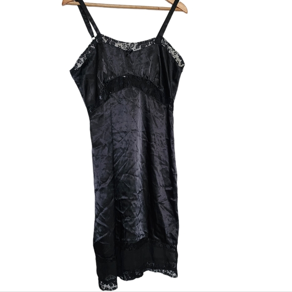 lindy hop Other - Vintage black slip nightie lace dress